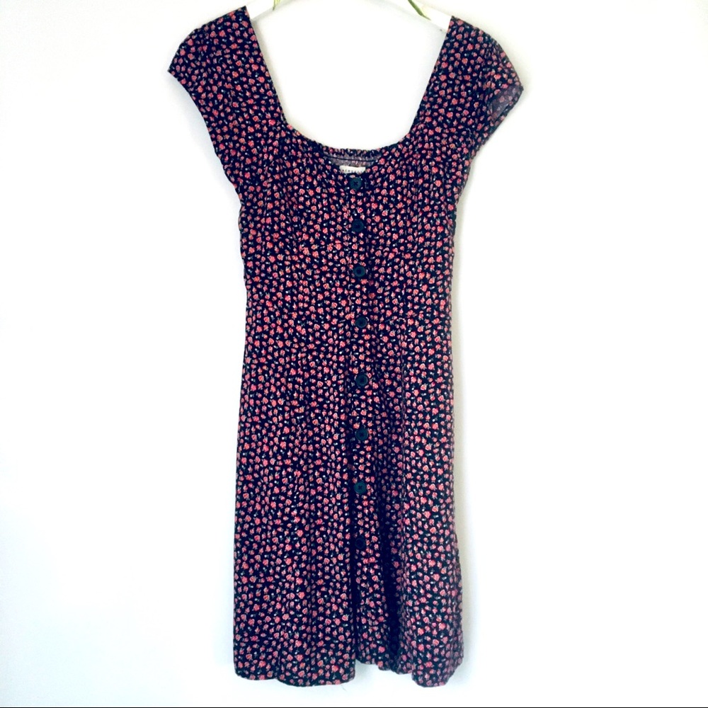 Aeropostale black, pink floral dress. Size S